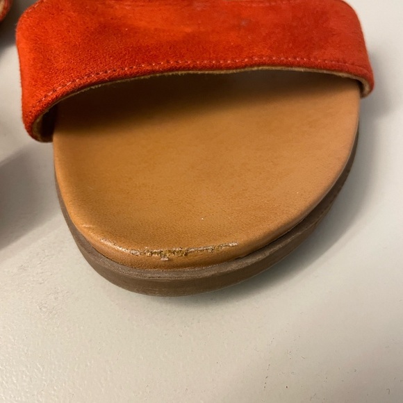 Denver Hayes burnt orange red leather suede comfort sandals women's size 8 - Picture 9 of 9